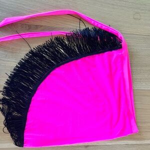 Tiger Friday Neon Pink Fringe ballroom skirt